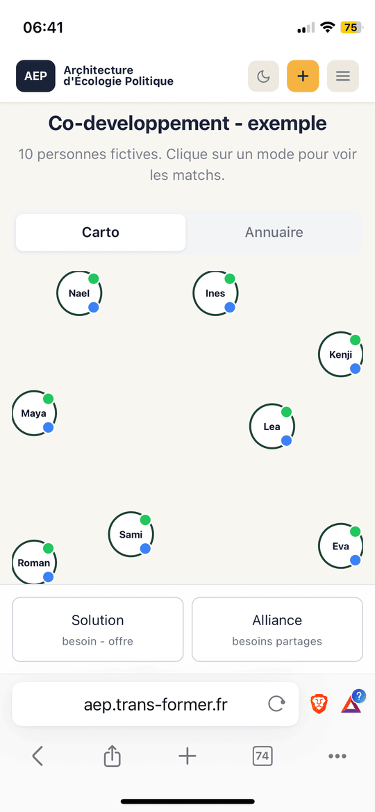 Démo app codev en 3 clics